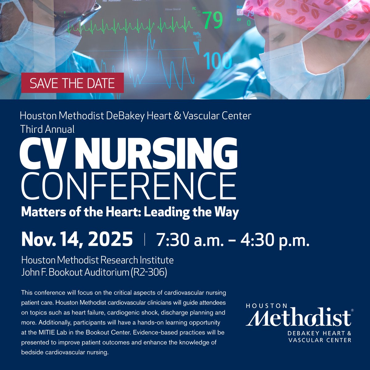 DeBakey CV Education - World Class CV Training (@debakeycvedu) on Twitter photo SAVE THE DATE for the "Third Annual CV Nursing Conference - Matters of the Heart: Leading the Way," on November 14, 2025! 🫀 #DeBakeyCVEducation #HoustonMethodist <a href="/AlanLumsdenMD/">Alan Lumsden, MD, CV Chairman/Director</a>
<a href="/WilliamZoghbi/">WilliamZoghbi</a> SAVE THE DATE for the "Third Annual CV Nursing Conference - Matters of the Heart: Leading the Way," on November 14, 2025! 🫀 #DeBakeyCVEducation #HoustonMethodist <a href="/AlanLumsdenMD/">Alan Lumsden, MD, CV Chairman/Director</a>
<a href="/WilliamZoghbi/">WilliamZoghbi</a>
