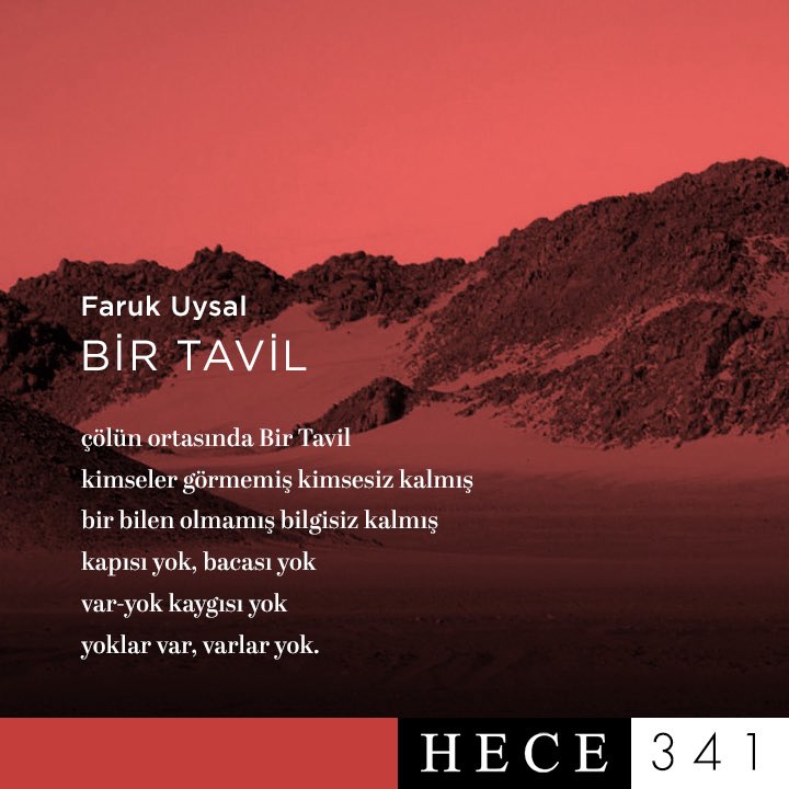 🖍 Faruk Uysal

📕 “Bir Tavil” adlı şiiriyle

📍 Hece 341’de.

<a href="/fuysal56/">Faruk Uysal</a>
