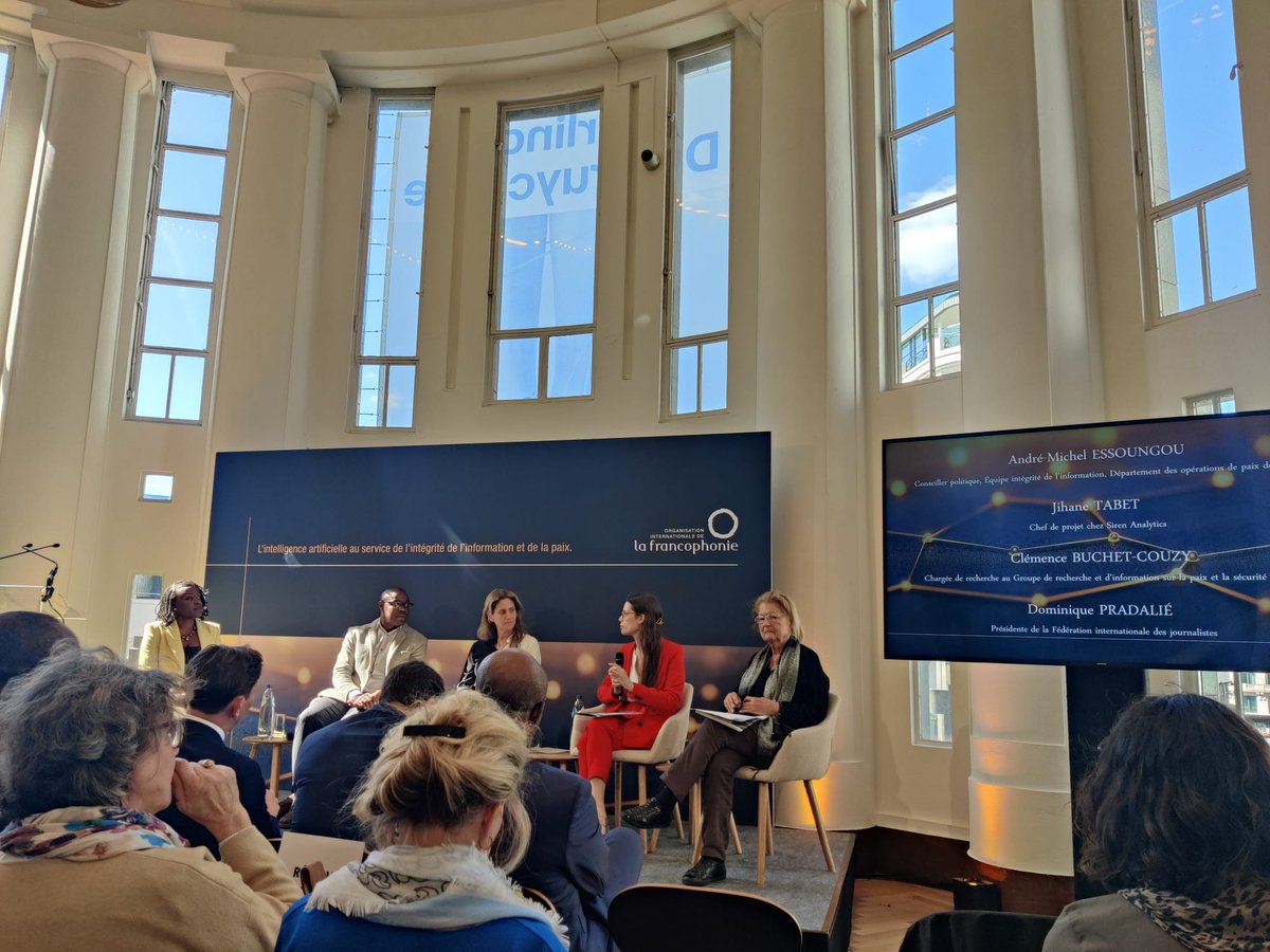 🙏🏻Merci aux participant·e·s et intervenant·e·s présent·e·s au panel d'hier sur l'IA au service de l'intégrité de l'information et de la paix organisé par <a href="/OIFrancophonie/">La Francophonie</a>

Retrouvez un résumé de l'événement à ce lien 
👉tinyurl.com/m6f7v78n

#IA #désinformation #paix