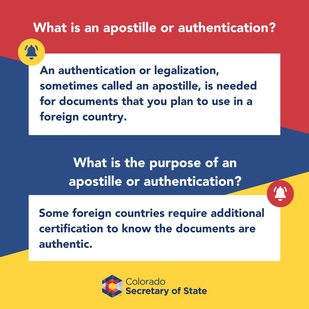 Need to have a document authenticated? Mail your documents to our office or drop them off in person. Learn more at ColoradoSOS.gov.