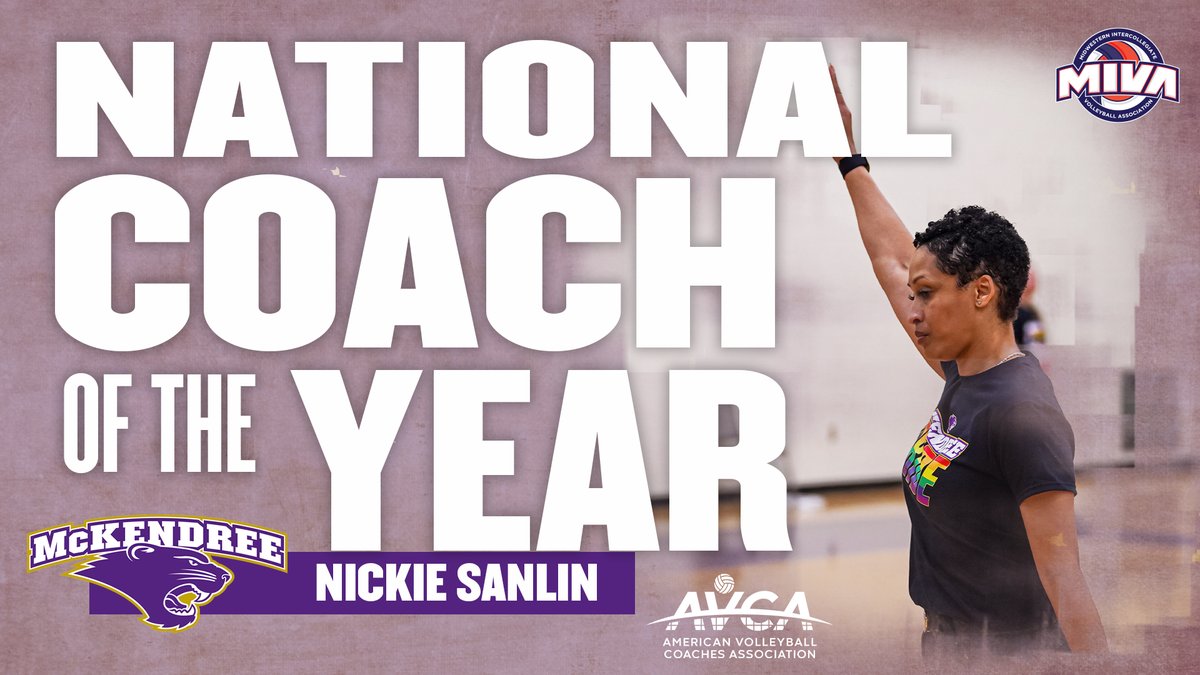 Congratulations to McKendree head coach Nickie Sanlin on earning AVCA National Coach of the Year!

#MIVAvb #NCAAMVB