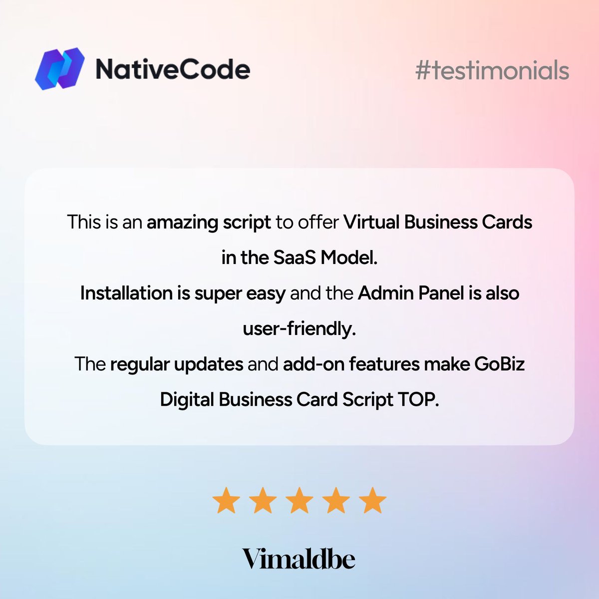 NativeCodeIn's tweet image. Here's the feedback of our Bestselling Product 🤩
Check out GoBiz here - cutt.ly/8rpOYCJZ
#SaaS #NativeCode #ClientFeedback #GoBiz