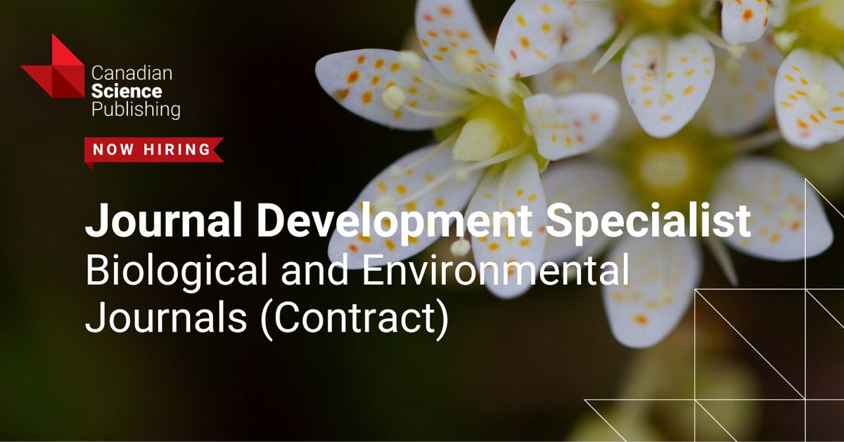 Canadian Geotechnical Journal (@cangeotechj) on Twitter photo We are #hiring a Journal Development Specialist to support our Arctic Science and Botany journals! If you’re interested in scientific publishing and building strong research connections, we’d like to hear from you!
▶️ ow.ly/Nzvo50VOBx5
#AcademicTwitter #SciComm We are #hiring a Journal Development Specialist to support our Arctic Science and Botany journals! If you’re interested in scientific publishing and building strong research connections, we’d like to hear from you!
▶️ ow.ly/Nzvo50VOBx5
#AcademicTwitter #SciComm