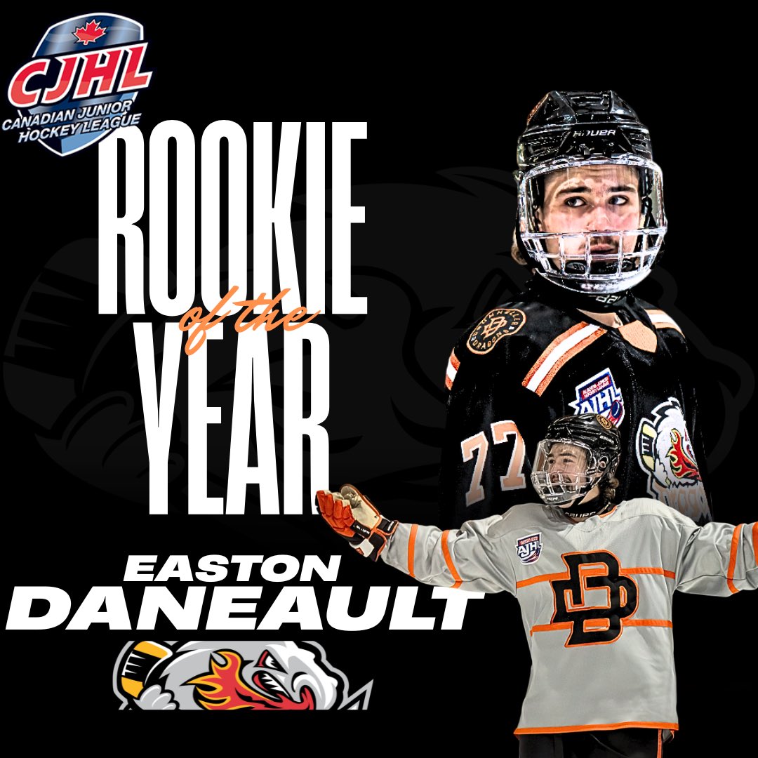 drumdragons's tweet photo. For the first time in our 22 season franchise history, a Dragons player will be taking home a CJHL award! We are excited to announce that Easton Daneault is the 2024-25 CJHL Rookie of the Year!

#CJHL #Dragons https://t.co/Q25yLJv78g