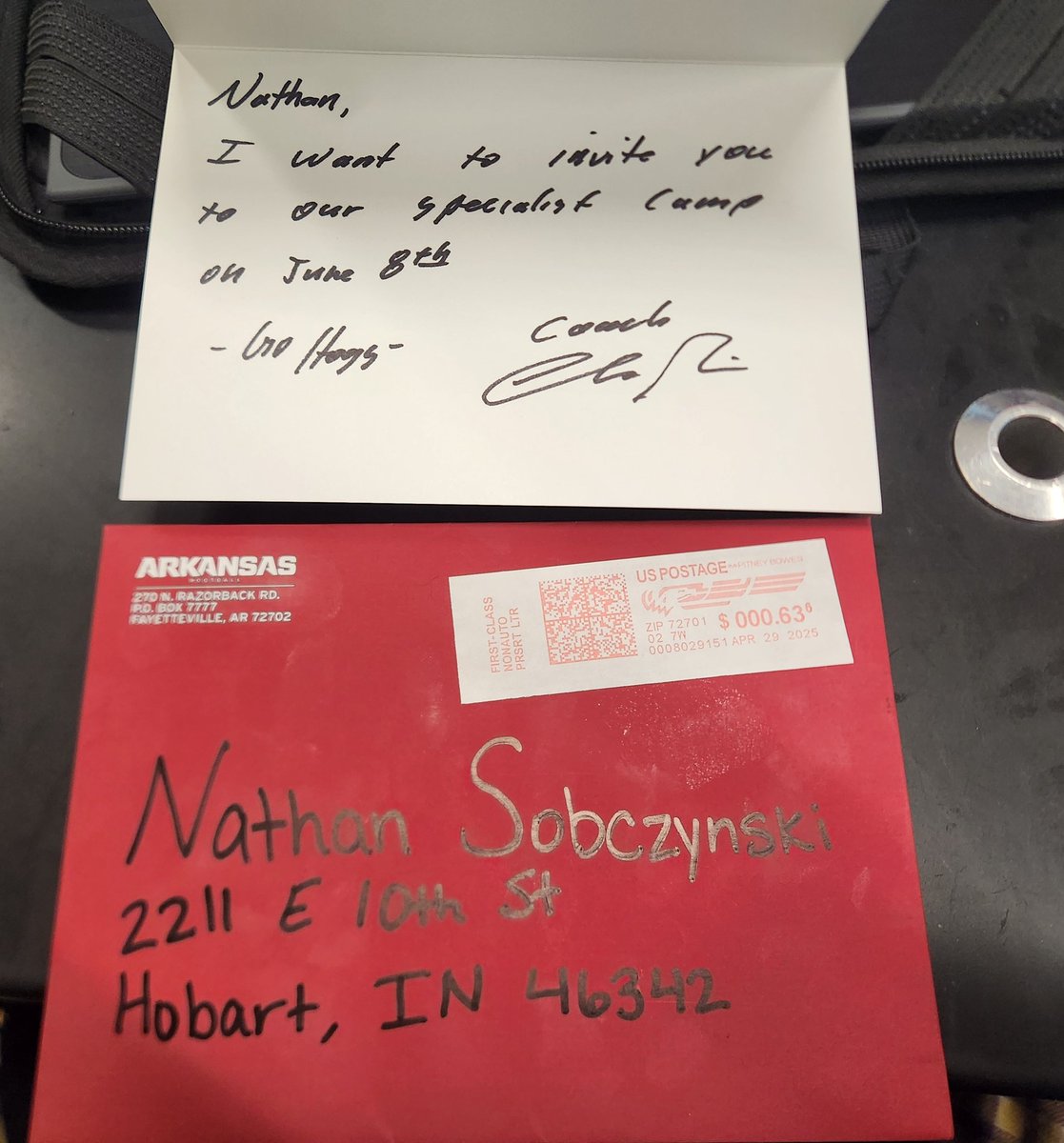 Nathan Sobczynski (@natesobczynski) on Twitter photo Thank you so much, <a href="/CoachSFountain/">Scott Fountain</a> and <a href="/CoachSamPittman/">Coach Sam Pittman</a>, for the camp invite, looking forward to it. <a href="/AthleticsHobart/">Hobart High School Athletics</a> <a href="/brickiesfb/">Hobart Football🧱</a> <a href="/coach_schreib/">Coach Schreiber</a> <a href="/IndianaPreps/">Indiana Preps</a> <a href="/IndyWeOutHere/">IndyWeOutHere ‼️</a> <a href="/PrepRedzoneIN/">Prep Redzone Indiana</a> <a href="/Indyrecruit_/">IndyRecruit</a> <a href="/IndianaSportsN1/">Indiana Sports Network</a> <a href="/Bryan_Ault/">Bryan Ault - Midwest Scout</a> Thank you so much, <a href="/CoachSFountain/">Scott Fountain</a> and <a href="/CoachSamPittman/">Coach Sam Pittman</a>, for the camp invite, looking forward to it. <a href="/AthleticsHobart/">Hobart High School Athletics</a> <a href="/brickiesfb/">Hobart Football🧱</a> <a href="/coach_schreib/">Coach Schreiber</a> <a href="/IndianaPreps/">Indiana Preps</a> <a href="/IndyWeOutHere/">IndyWeOutHere ‼️</a> <a href="/PrepRedzoneIN/">Prep Redzone Indiana</a> <a href="/Indyrecruit_/">IndyRecruit</a> <a href="/IndianaSportsN1/">Indiana Sports Network</a> <a href="/Bryan_Ault/">Bryan Ault - Midwest Scout</a>