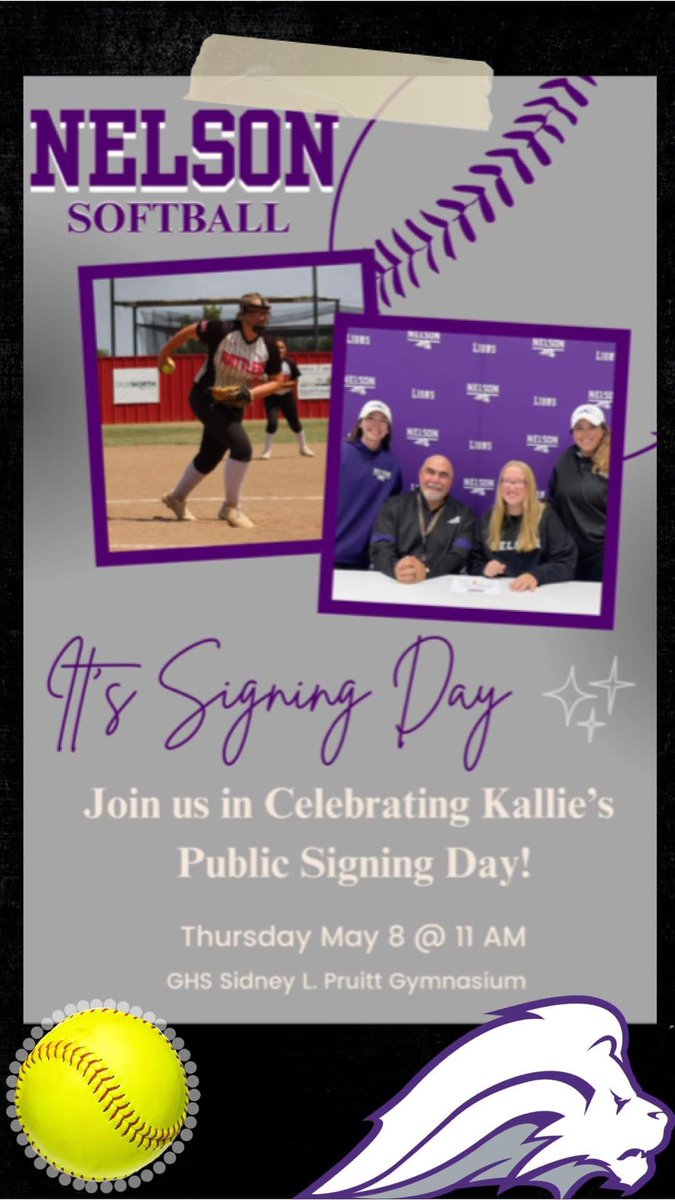 Celebrate NLI Signing Day for 3 of our Senior Athletes: Kinlee Gardner, Madison Hester and Kallie Featherston. Ceremony is at 11:00 AM tomorrow in the  GHS Gym. Stick around to cheer on the softball bus as it heads out to Huntsville for Round 3 of the UIL State Playoffs!!🖤💛🤍