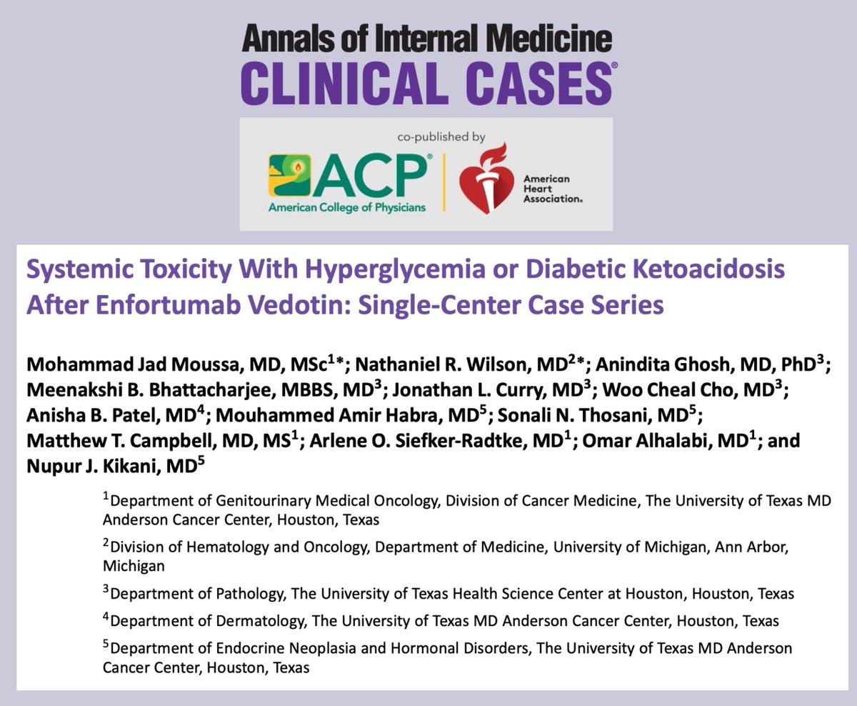 Mohammad Jad Moussa, MD, MSc (@mjmoussa_) on Twitter photo BRIDGING GU ONCOLOGY & INTERNAL MEDICINE - <a href="/OAlhalabiMD/">Omar Alhalabi, MD</a> #NupurKikaniMD <a href="/MDAndersonNews/">MD Anderson Cancer Center</a>
Led with star colleague <a href="/Nate_WilsonMD/">Nate Wilson</a> (Ex-Chief <a href="/UTHimres/">UTHealth Houston IM Residency</a>), we share an ORIGINAL report on mgt of systemic toxicity of an ADC that changed bladder cancer care ๐shorturl.at/7Nrhz๐1/ BRIDGING GU ONCOLOGY & INTERNAL MEDICINE - <a href="/OAlhalabiMD/">Omar Alhalabi, MD</a> #NupurKikaniMD <a href="/MDAndersonNews/">MD Anderson Cancer Center</a>
Led with star colleague <a href="/Nate_WilsonMD/">Nate Wilson</a> (Ex-Chief <a href="/UTHimres/">UTHealth Houston IM Residency</a>), we share an ORIGINAL report on mgt of systemic toxicity of an ADC that changed bladder cancer care ๐shorturl.at/7Nrhz๐1/