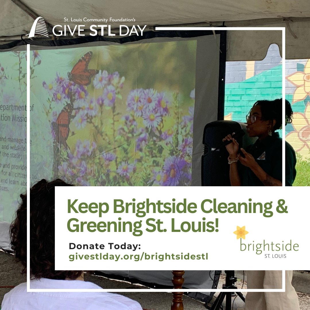 It’s #GiveSTLDay! Brightside offers educational workshops in our Demonstration Garden thanks to donors and partners. All donations will be matched up to $5,000 thanks to the William A. Kerr Foundation. 

Donate here: givestlday.org/brightsidestl

#BrightsideSTL #STL #GiveSTLDay