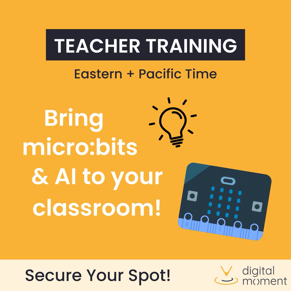 You asked, we delivered! This May, join our hands-on #micro:bit series: 1️⃣ Basics 2️⃣ Sensors 3️⃣ Spreadsheets

Plus, bring #AI into your classroom with our Experience AI sessions to help you teach ethical, responsible AI—no tech background needed!

🔗 digitalmoment.org/events