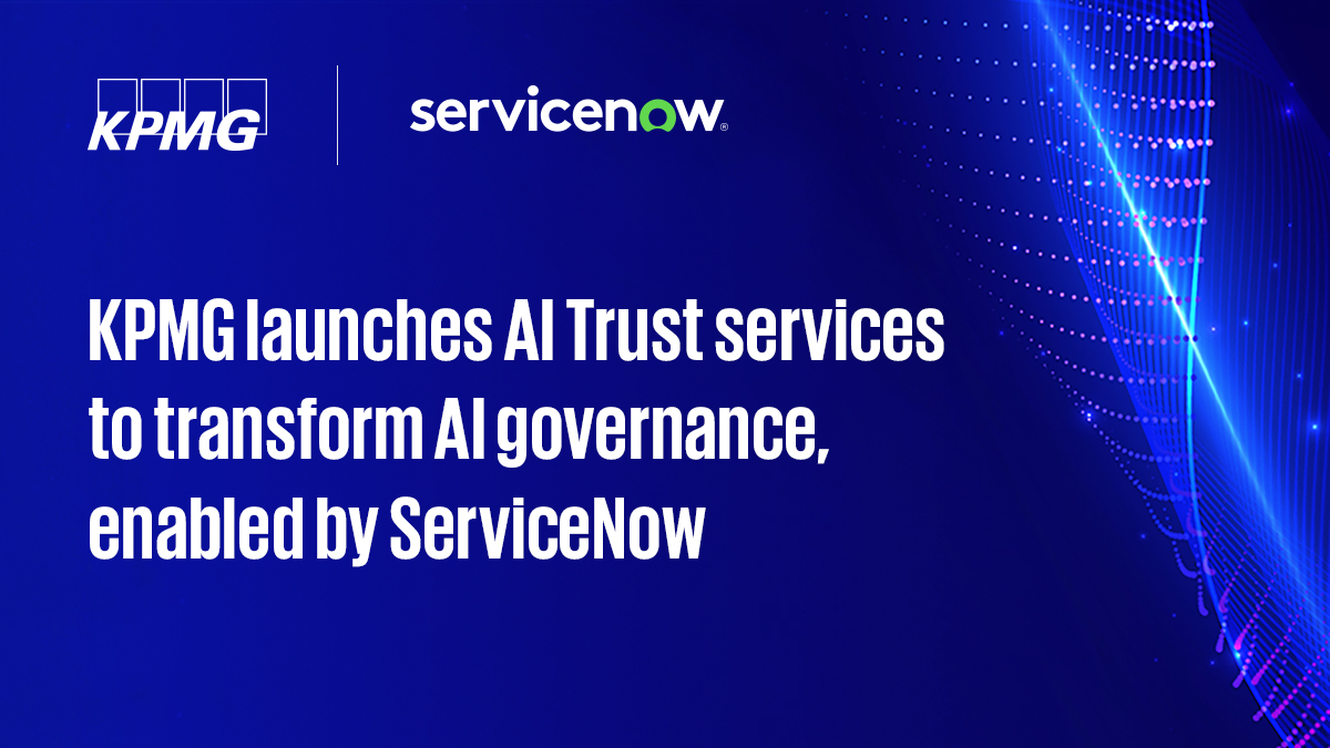 KPMG (@kpmg) on Twitter photo Introducing KPMG AI Trust, a suite of services designed to help organizations adopt #AI tools safely and securely. With the KPMG Trusted AI framework and <a href="/ServiceNow/">ServiceNow</a> AI Control Tower, KPMG AI Trust can help improve AI reliability, accountability, and transparency. Introducing KPMG AI Trust, a suite of services designed to help organizations adopt #AI tools safely and securely. With the KPMG Trusted AI framework and <a href="/ServiceNow/">ServiceNow</a> AI Control Tower, KPMG AI Trust can help improve AI reliability, accountability, and transparency.