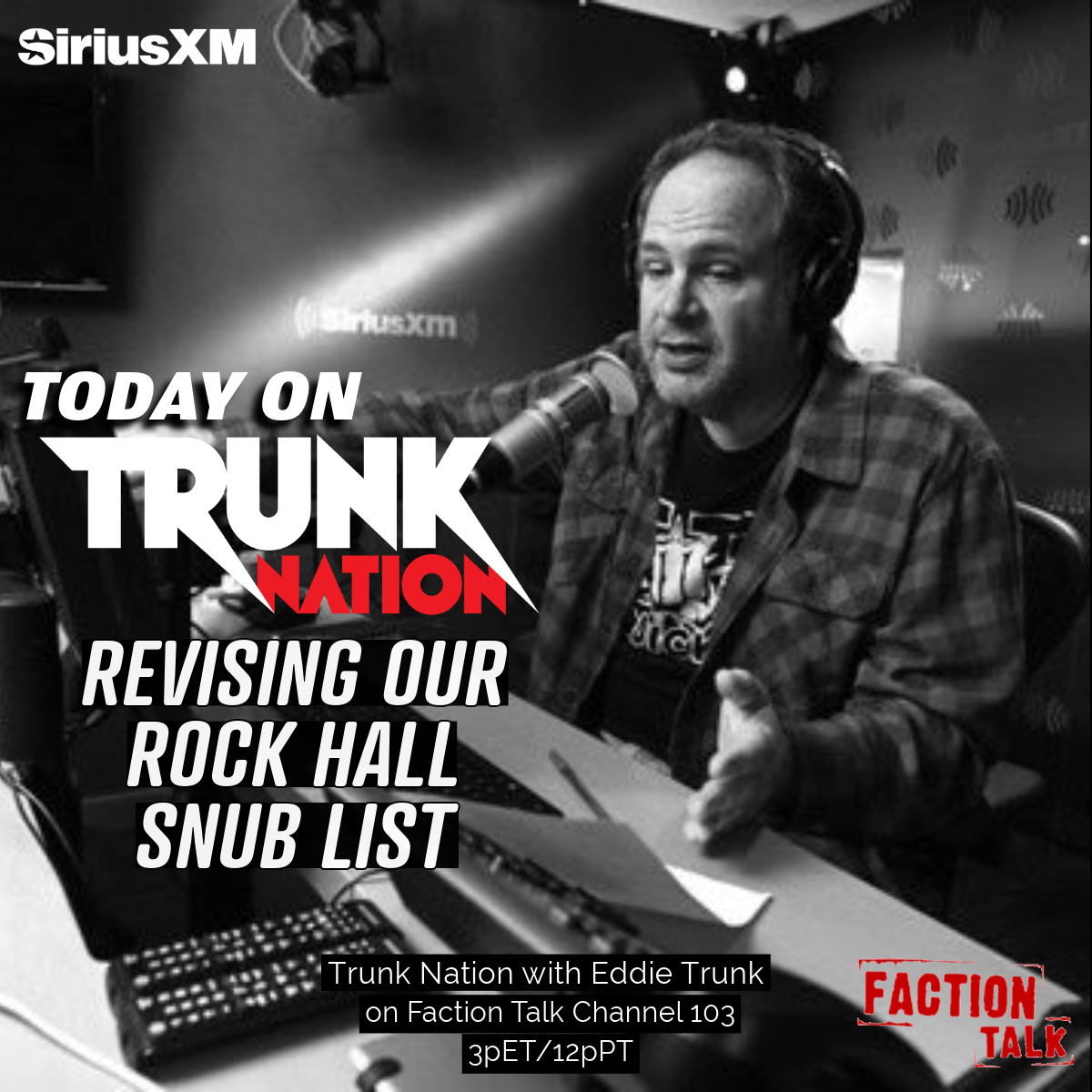 Trunk Nation on SXM Faction Talk Channel 103 (@trunknationsxm) on Twitter photo It's that time of the year on #TrunkNation where you get to call up and help <a href="/EddieTrunk/">Eddie Trunk</a> revise our <a href="/rockhall/">Rock & Roll Hall of Fame</a> #SnubList! Dial 844-686-5863 from 3:00-5:00pET to join the conversation or listen back anytime you want on the <a href="/SIRIUSXM/">SiriusXM</a> app: siriusxm.com/trunknation It's that time of the year on #TrunkNation where you get to call up and help <a href="/EddieTrunk/">Eddie Trunk</a> revise our <a href="/rockhall/">Rock & Roll Hall of Fame</a> #SnubList! Dial 844-686-5863 from 3:00-5:00pET to join the conversation or listen back anytime you want on the <a href="/SIRIUSXM/">SiriusXM</a> app: siriusxm.com/trunknation