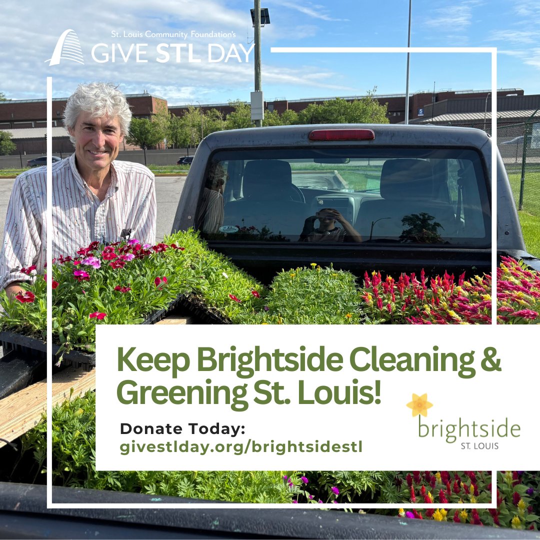 It’s #GiveSTLDay! There is still time to donate to Brightside to help provide beautiful flowers for city neighborhoods. All donations will be matched up to $5,000 thanks to the William A. Kerr Foundation.

Donate here: givestlday.org/brightsidestl

#BrightsideSTL #GiveSTLDay