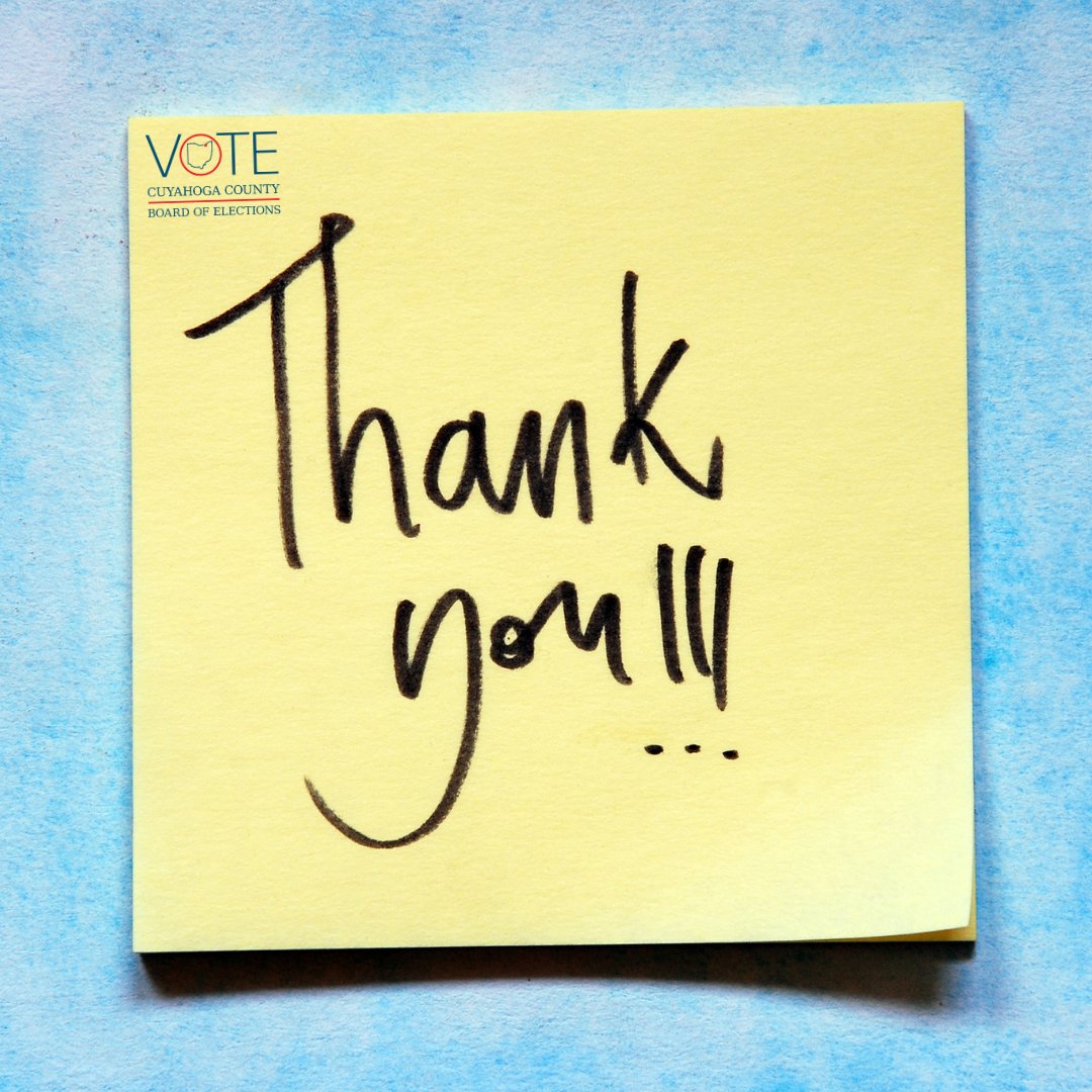 Thank you to our amazing Election Officials, Poll Workers, Election Night staff &amp; everyone who helped make the May 6 Primary Election possible! The Cuyahoga County Board of Elections is here to serve—and we couldn’t have done it without YOU! 🗳️👏 #ThankYou