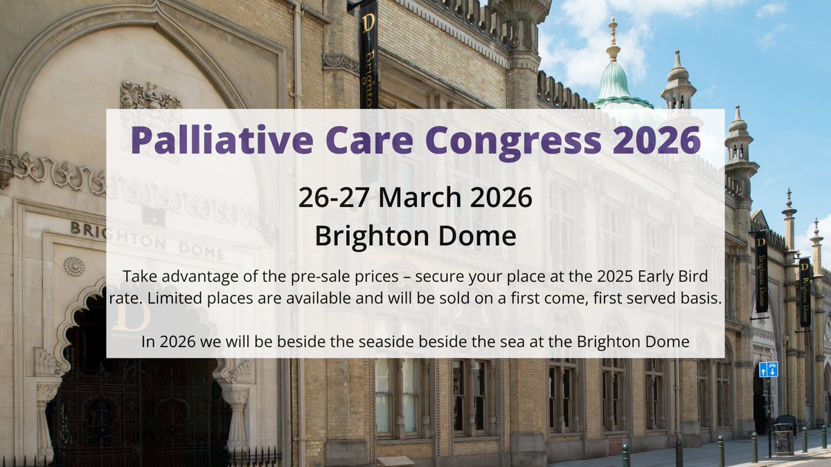 Take advantage of the pre-sale prices – secure your place at the #PCC2025 Early Bird rate. Limited places are available. This offer ends on Friday 27 June 2025

In 2026 we will be beside the seaside beside the sea at the Brighton Dome
🎟️pccongress.org.uk/registration/