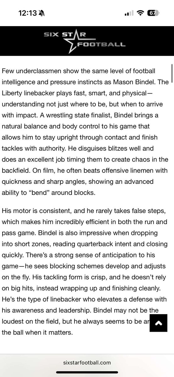 Masen Bindel (@bindelmasen) on Twitter photo Thank you <a href="/sixstarfootball/">Six Star Football | PLUS+</a> for the write-up!
<a href="/JaysRecruit/">LHSJays_Recruits</a> <a href="/CoachFrigon/">Chad Frigon</a> <a href="/6starfootballMO/">Six Star Football | MISSOURI</a> Thank you <a href="/sixstarfootball/">Six Star Football | PLUS+</a> for the write-up!
<a href="/JaysRecruit/">LHSJays_Recruits</a> <a href="/CoachFrigon/">Chad Frigon</a> <a href="/6starfootballMO/">Six Star Football | MISSOURI</a>