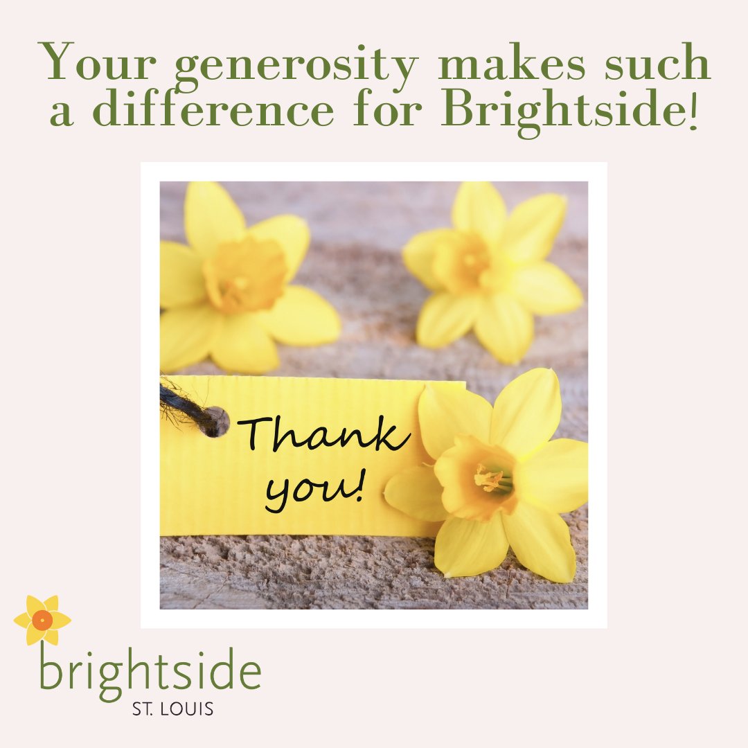 Thank you for donating! Your generous contributions make Brightside’s work possible! Each volunteer and donor help make St. Louis a more beautiful, vibrant and thriving community in which to live, work, learn, grow and play.

#GiveSTLDay #ThankYou #BrightsideSTL #BeautifySTL