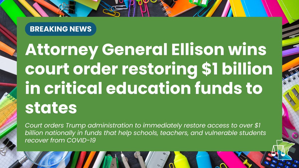 Time and time again, Donald Trump has tried to pull the rug out from under Minnesota.

I will not let him act above the law and take away critical resources to help our students catch up on learning lost during the height of the COVID-19 pandemic.