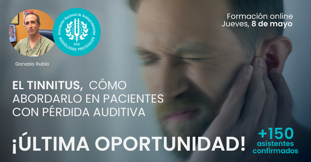 ÚLTIMA OPORTUNIDAD 🔔 Más de 150 asistentes confirmados

No te pierdas la formación de mañana “Tinnitus: cómo abordarlo en pacientes con pérdida auditiva" con Gonzalo Rubio. Reserva tu plaza 🎯 lnkd.in/eR_B3Pcx

#Tinnitus #Audiología #Audioprotesistas #SaludAuditiva