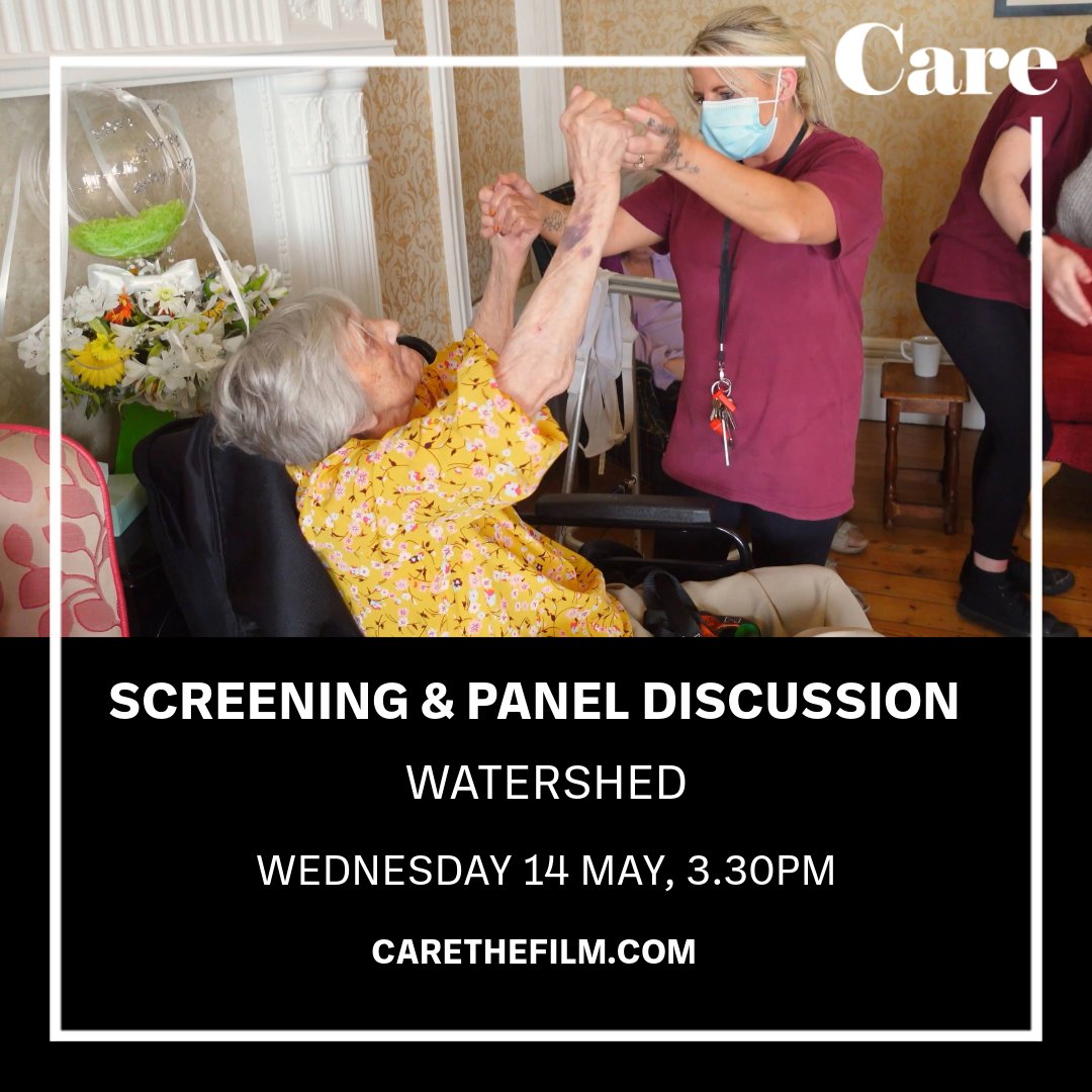 Care - Documentary Film. UK tour spring 2025 (@carethefilm) on Twitter photo Join us in Bristol next Wed 14th May, 3:30pm, for a FREE screening of CARE at <a href="/wshed/">Watershed</a>
After, dir. Alastair Cole will be joined by <a href="/AmyBeardy/">Amy Beardmore</a> (UWE) & Ben Richards (<a href="/CommunityUnion/">Community Union</a>) for a discussion on meaningful change in the care sector
🎟️eventbrite.co.uk/e/1317662958379
#carethefilm Join us in Bristol next Wed 14th May, 3:30pm, for a FREE screening of CARE at <a href="/wshed/">Watershed</a>
After, dir. Alastair Cole will be joined by <a href="/AmyBeardy/">Amy Beardmore</a> (UWE) & Ben Richards (<a href="/CommunityUnion/">Community Union</a>) for a discussion on meaningful change in the care sector
🎟️eventbrite.co.uk/e/1317662958379
#carethefilm
