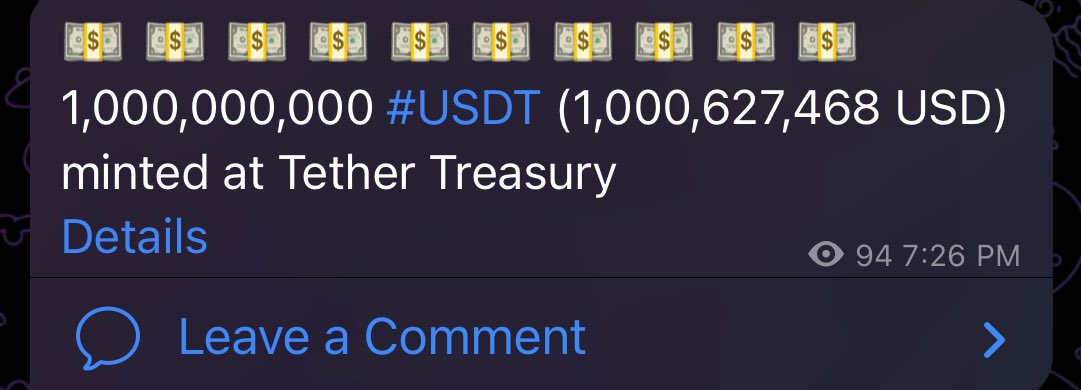 Ashcryptoreal's tweet image. BREAKING:

$1 BILLION USDT JUST GOT MINTED.