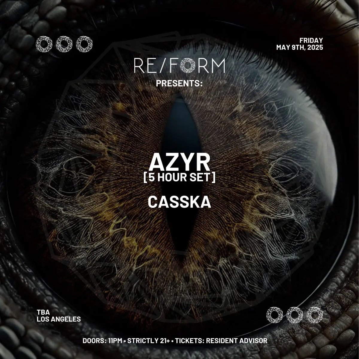 🚨 85% SOLD OUT 🚨

You’ve been warned. 

If you plan to catch Azyr’s 5 Hour set with support from CASSKA we recommend you secure a ticket NOW: ra.co/events/2122658