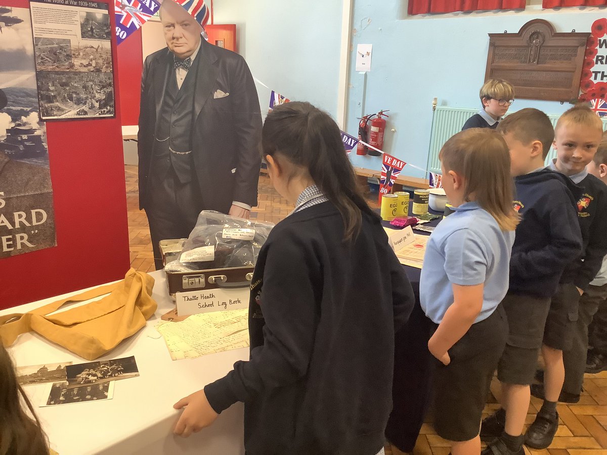 We enjoyed our visit to the VE Day display in the hall. The children loved learning about and looking at all the WW2 artefacts. #ThattoPrim_History