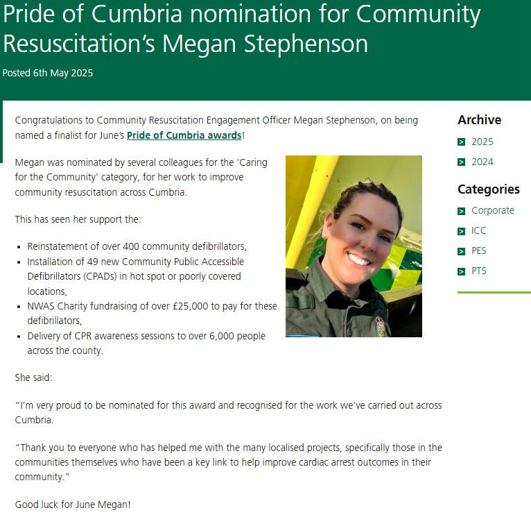 Very proud to be named as a finalist ❤️ #PrideOfCumbria
