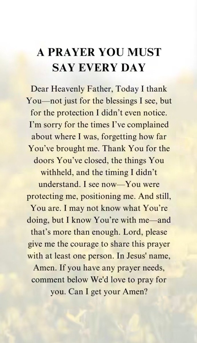 A prayer you must say very day