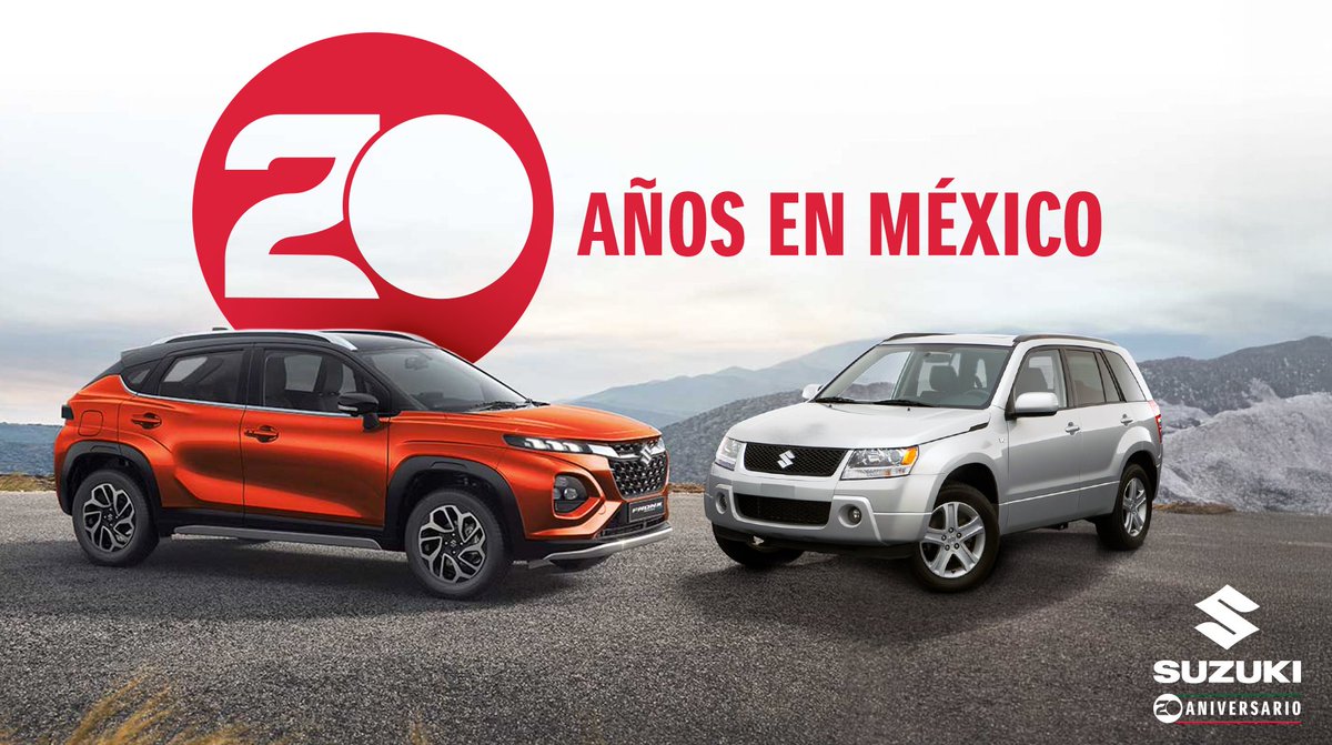 🚗 20 años nos respaldan. 🇲🇽 ¿Ya formas parte de la familia SUZUKI? ¡Es tu momento de unirte! 🙌 
 #Suzuki20AñosMX #20AñosDeConfianza #Suzuki20AñosYContando