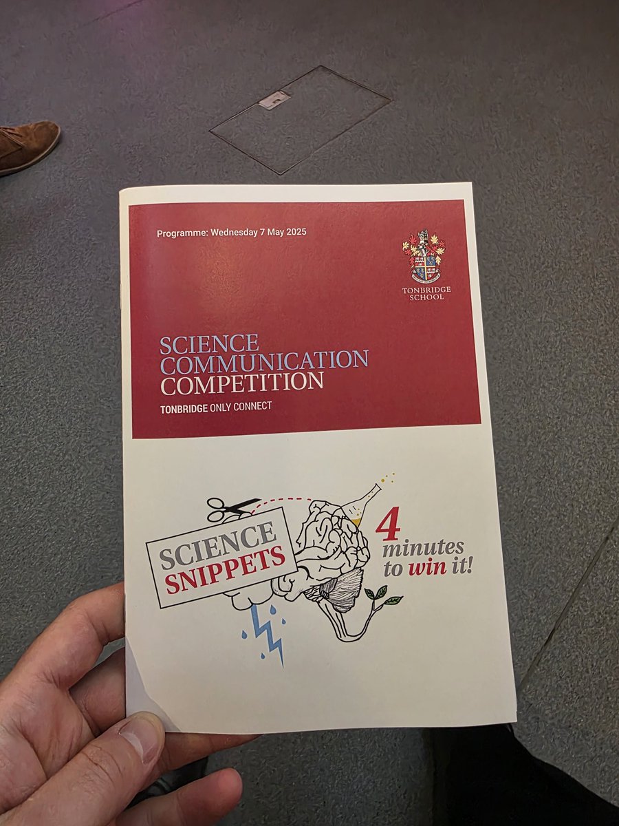 Very lucky to have been invited to attend the Tonbridge School Science Communication Competition this evening. What an amazing array of talented and passionate young people.