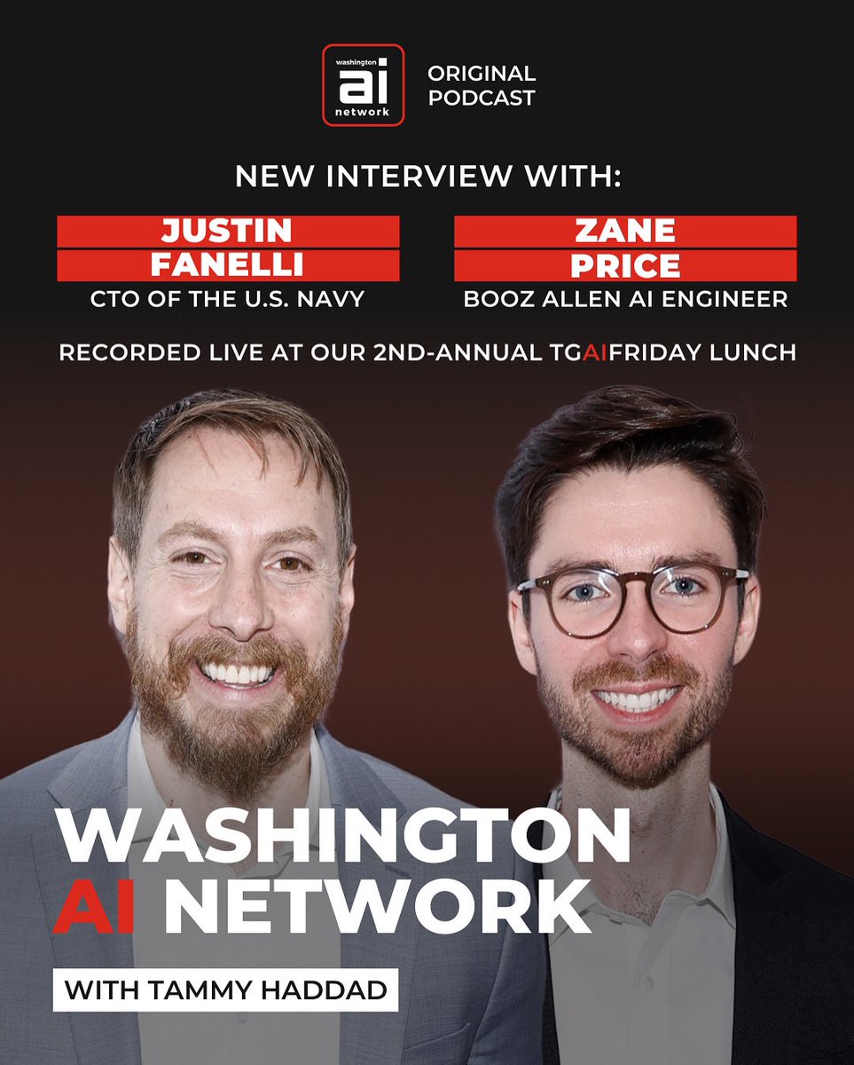 Washington AI Network (@washingtonainet) on Twitter photo Recorded live at our #TGAIFriday lunch, <a href="/USNavy/">U.S. Navy</a> CTO Justin Fanelli and <a href="/BoozAllen/">Booz Allen Hamilton</a> AI engineer Zane Price discuss:
🦙 Space Llama (from @meta/@boozallen) — a first-of-its-kind multimodal LLM aboard <a href="/ISS_CASIS/">ISS National Lab</a>
🇨🇳 The Pentagon moving at “flank speed” to outpace China in AI Recorded live at our #TGAIFriday lunch, <a href="/USNavy/">U.S. Navy</a> CTO Justin Fanelli and <a href="/BoozAllen/">Booz Allen Hamilton</a> AI engineer Zane Price discuss:
🦙 Space Llama (from @meta/@boozallen) — a first-of-its-kind multimodal LLM aboard <a href="/ISS_CASIS/">ISS National Lab</a>
🇨🇳 The Pentagon moving at “flank speed” to outpace China in AI