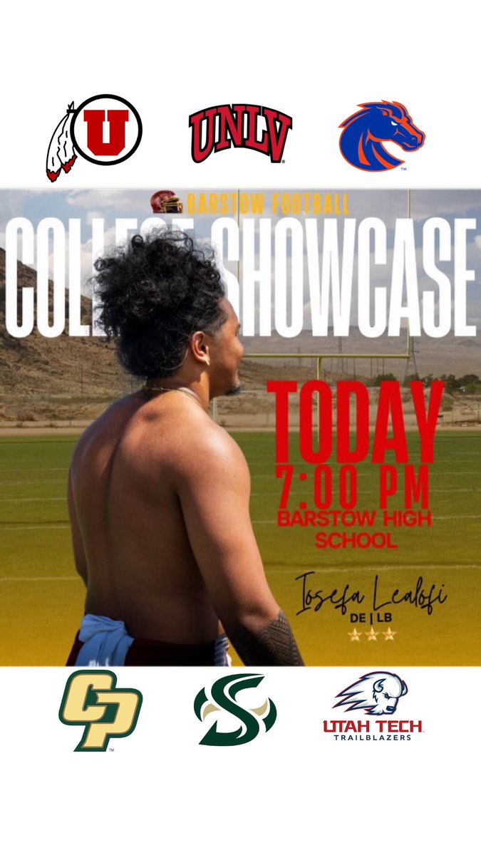 Iosefa Lealofi (@sefa_lealofi) on Twitter photo Another day to compete coach’s gonna
See real‼️🔥💪🏽 <a href="/unlvfootball/">UNLV Football</a> <a href="/Utah_Football/">Utah Football</a> <a href="/BroncoSports/">Boise State Broncos</a> <a href="/SacHornetsFB/">Sac State Football</a> <a href="/calpolyfootball/">Cal Poly Football</a> <a href="/UtahTech_Fball/">Utah Tech Football</a> Another day to compete coach’s gonna
See real‼️🔥💪🏽 <a href="/unlvfootball/">UNLV Football</a> <a href="/Utah_Football/">Utah Football</a> <a href="/BroncoSports/">Boise State Broncos</a> <a href="/SacHornetsFB/">Sac State Football</a> <a href="/calpolyfootball/">Cal Poly Football</a> <a href="/UtahTech_Fball/">Utah Tech Football</a>
