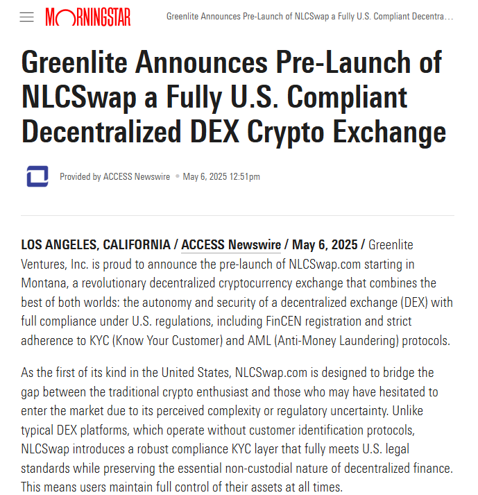 NoLimitCoin's tweet photo. Greenlite Ventures, pre-launch of proprietary DEX crypto exchange now live to pre-register at https://t.co/tJBADQRmSn . If you are a Montana resident, come and register. Other states will follow. #CryptoTrading #dEX #decentralized #montanacrypto #montana https://t.co/wQqtVuWMFe https://t.co/Ahfs3vsHbW