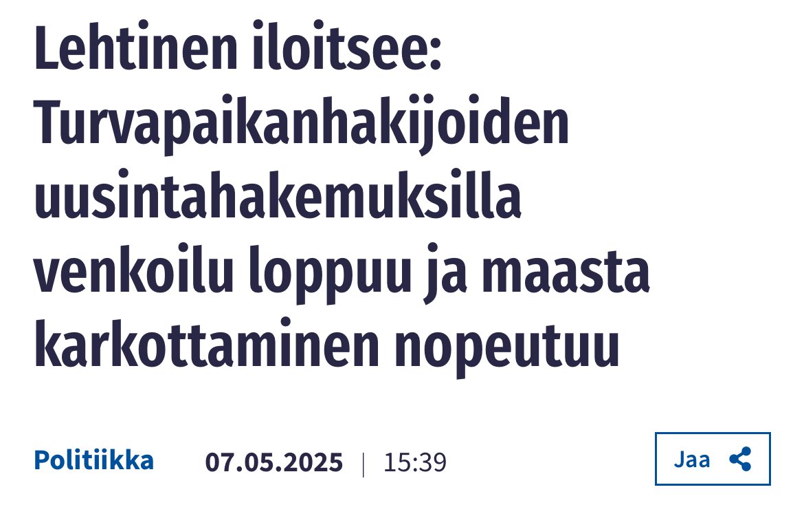 ”Kun poliisi on lähtenyt saattamaan kielteisen turvapaikkapäätöksen saanutta henkilöä lentokentälle, niin tämä onkin yllättäen ilmoittanut hakevansa turvapaikkaa uudestaan. Maasta poistaminen on keskeytynyt, ja turvapaikkaprosessi on alkanut alusta. Tämän kuvion on voinut toistaa