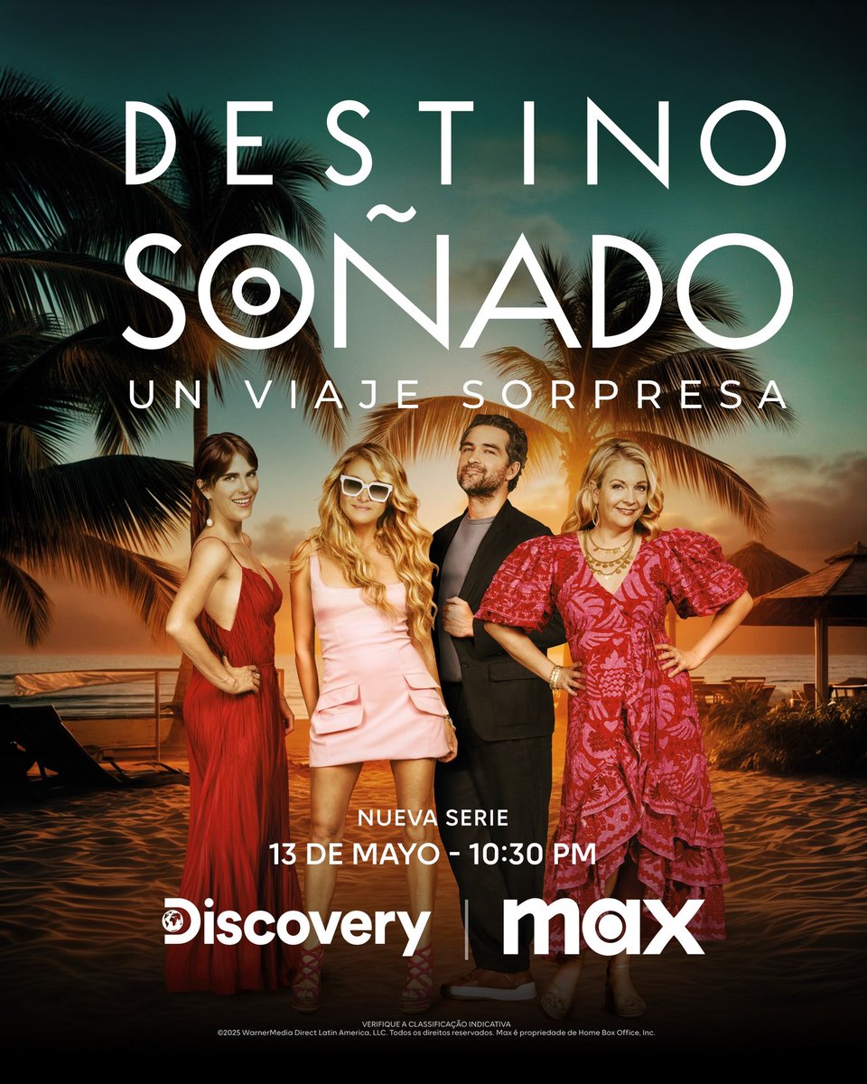 Karla Souza, Paula Rubio, Melissa Joan Hart y Tony Dalton no se esperan la sorpresa que les tiene Poncho Herrera  en un #DestinoSoñado. Nuevo reality, a partir del 13 de mayo, 10:30 pm 🇲🇽 por @streammaxla, @streamonmax y @discoveryla