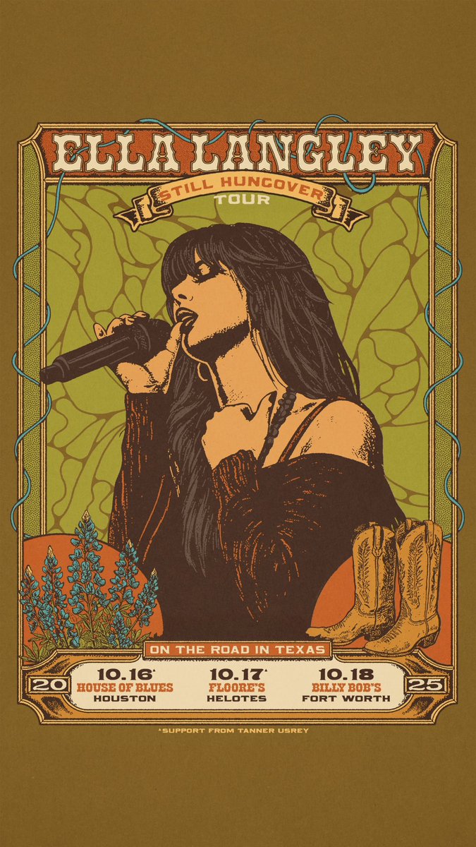 ellalangleymsic's tweet image. adding just a few more shows to the still hungover tour this fall! see you in october, texas 🤠
my fan club pre-sale is happening now & public on sale starts friday, may 9th at 10am CST!