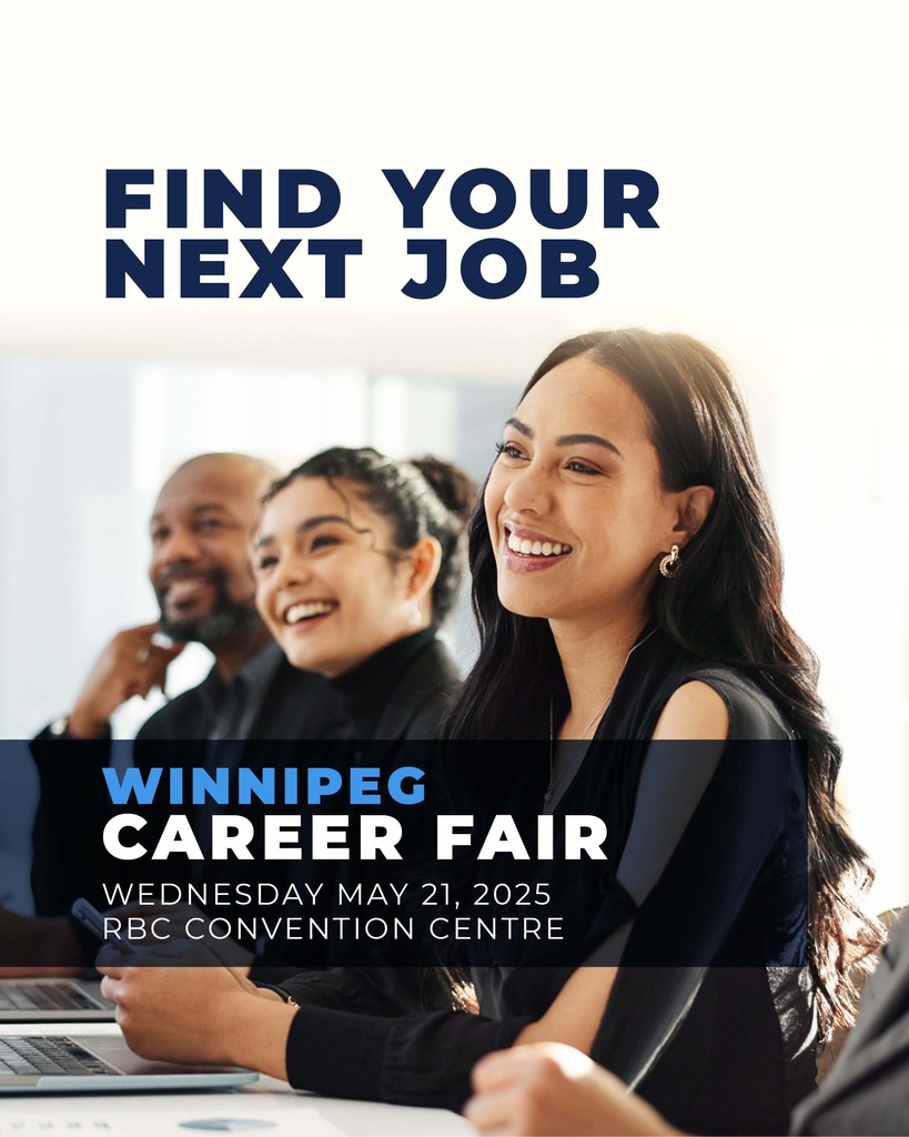 Save the date Winnipeg! The Career Fair Canada event is just a few weeks away
Where: RBC Convention Centre
When: Wednesday May 21, 2025
We can’t wait to help you find your next JOB!

Register today at eventbrite.ca/e/winnipeg-car…