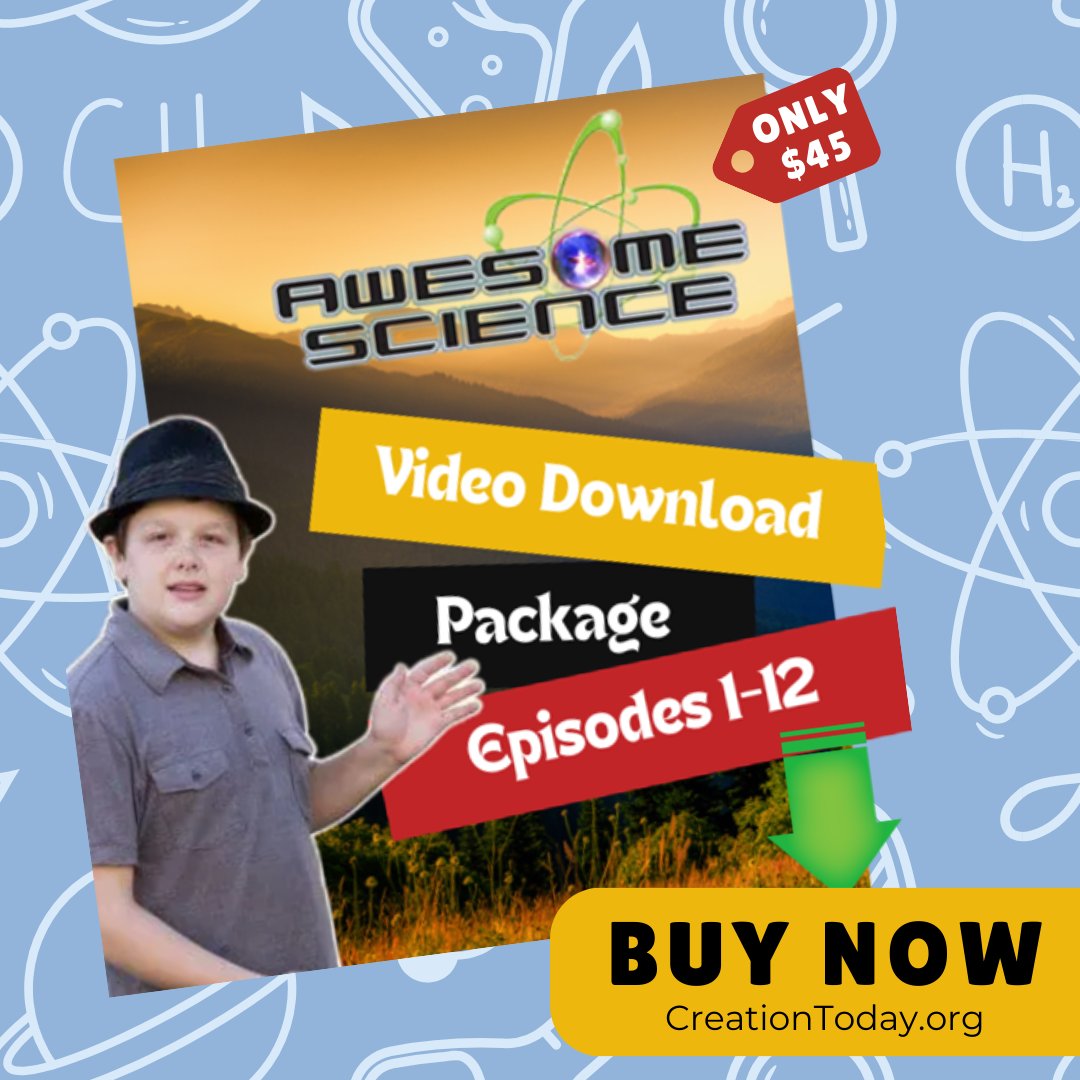 creationtoday's tweet image. 🌋 Epic adventures. Solid science. Biblical truth.

The Awesome Science Video Package makes learning about God’s creation FUN for the whole family! 🎬🙌

💾 Instant downloads:
👉 creationtoday.org/product/awesom…

#AwesomeScience #BiblicalScience #FaithAndFun #CreationToday