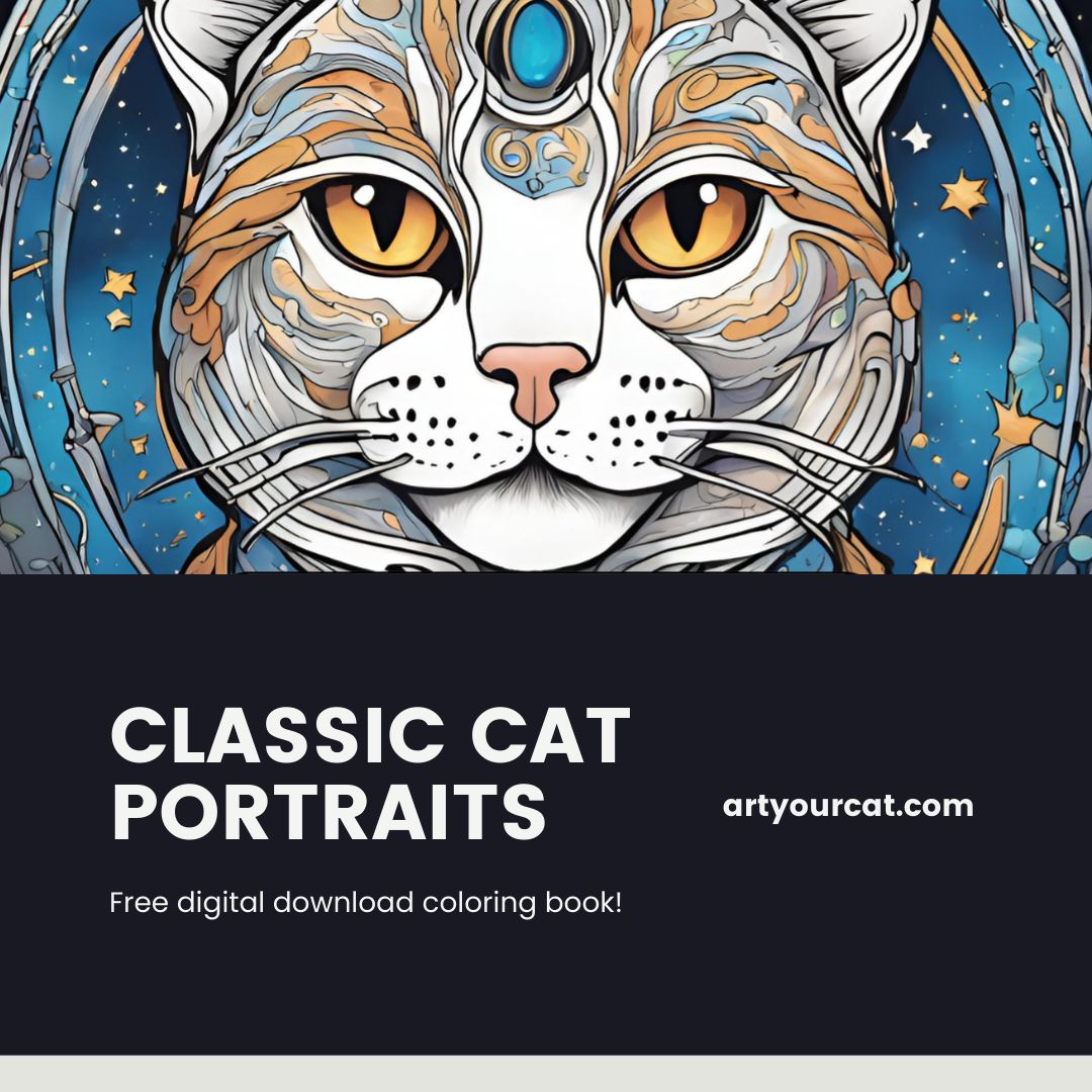 ArtYourCat's tweet image. 🎨🐾 Unleash your inner artist with a FREE digital coloring book of classic cat portraits! Perfect for those cozy nights at home. Get yours now at: artyourcat.short.gy/7DdcSU! 🐱✨ #CatArt #ColorYourWorld #FreebieFun