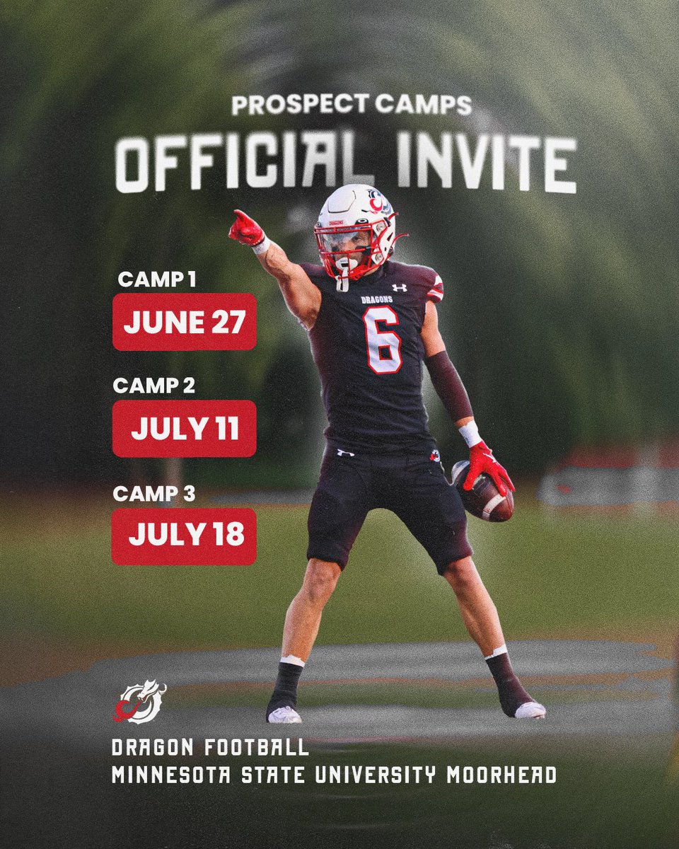 thank you <a href="/msum_football/">MSUM Dragon Football</a> for the camp invite! <a href="/CoachTMJames/">Taylor M. James</a> <a href="/OJW_Scouting/">PrepRedzone Oliver</a> <a href="/PrepRedzoneMN/">Prep Redzone Minnesota</a> <a href="/HillMurrayFB/">Hill-Murray Football</a>