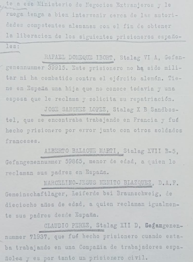 El régimen sabía todo de los republicanos españoles prisioneros de los nazis. Y liberó de los stalags (campos de prisioneros de guerra) y de Mauthausen y otros campos de concentración a los que quiso. Y no fueron pocos.