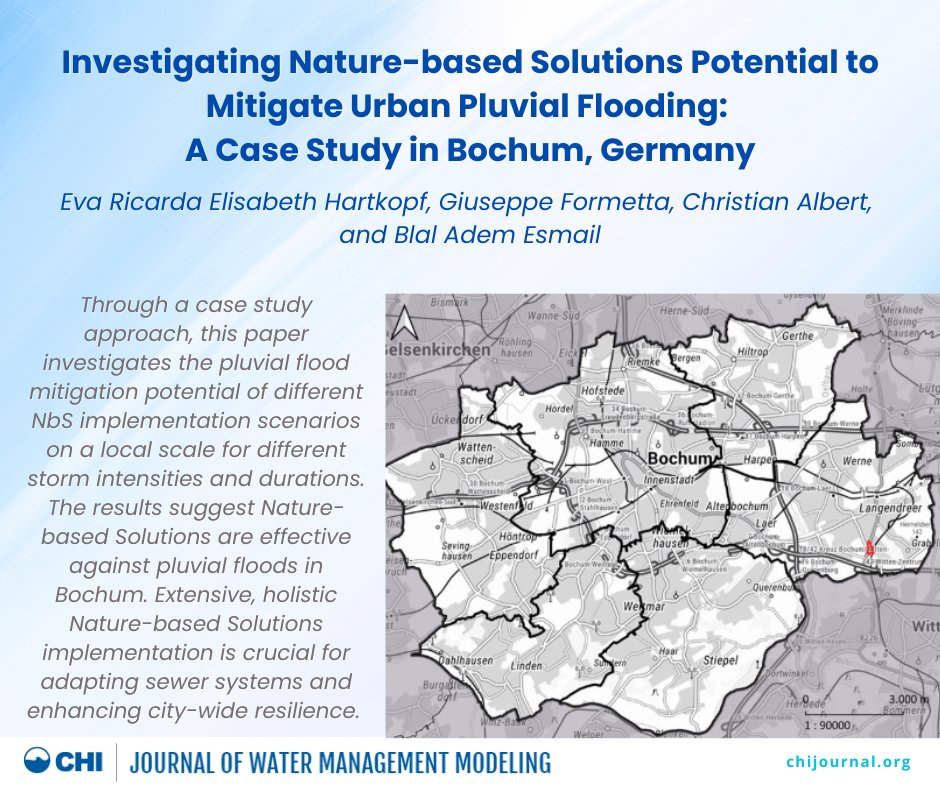 The Journal of Water Management Modeling has published this paper on the use of Nature Based Solutions to mitigate urban pluvial flooding. Visit chijournal.org to read this and other publications by the JWMM.