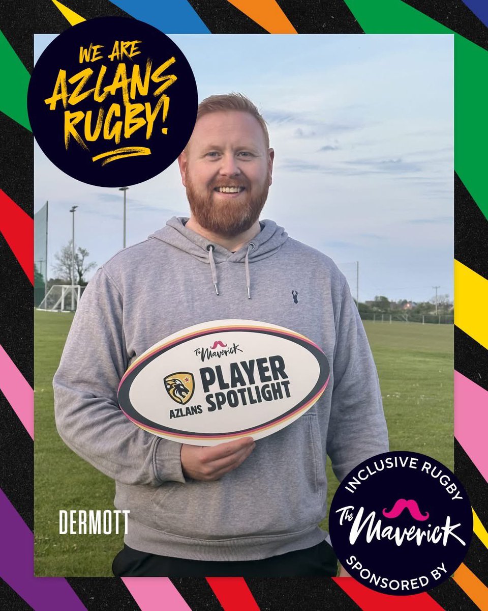 🦁🏉 Azlans Player Spotlight
Proudly sponsored by The Maverick 

Congratulations to Dermott, our Player Spotlight recipient for May!

Dermott earned this recognition for all the hard work and effort he put into getting the team involved in the Belfast Marathon.