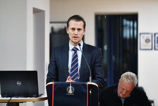 The_Thirty_'s tweet image. 2021 - Falkirk arguably at their lowest point ahead of another League One season

2025 - Promotion to the Premiership 
  
CEO @JamieSwinney86 and those behind the scenes really did save Falkirk when they were on the brink in 2021.

Deserves so much credit 👏