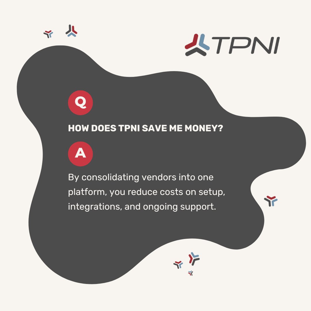 ThePulse's tweet image. One platform. Fewer vendors. Lower costs.

When you consolidate your event tech with TPNI, you cut down on setup fees, integration headaches, and ongoing support costs.

Learn more here: tpni.com