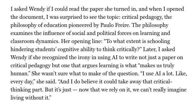 Lol, this is an amazing paragraph in the NY Mag story about all the ways that students are using AI to cheat their way through college. buff.ly/01zC6SW