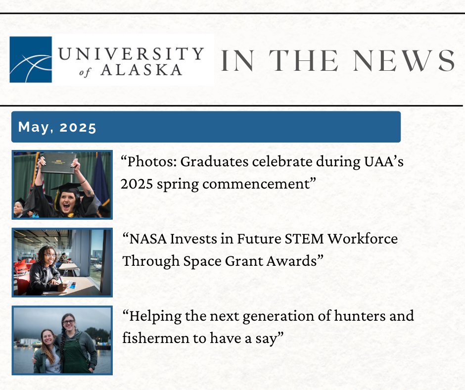 🗞️ The University of Alaska in the news - Read the top headlines from across the state here - bit.ly/4iTvweG
