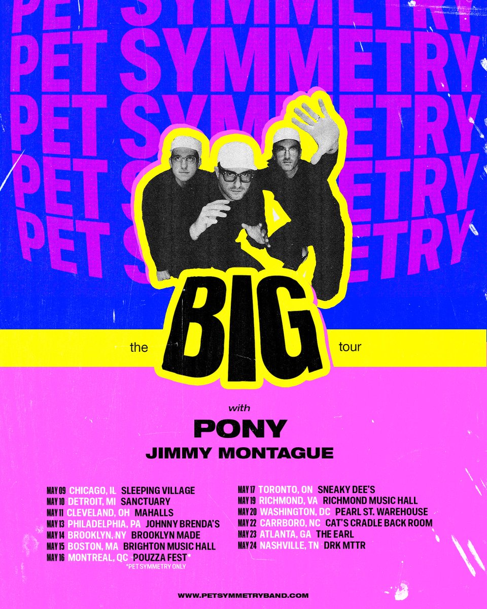 omg we leave for tour on FRIDAY get your tickets

petsymmetryband.com/tour