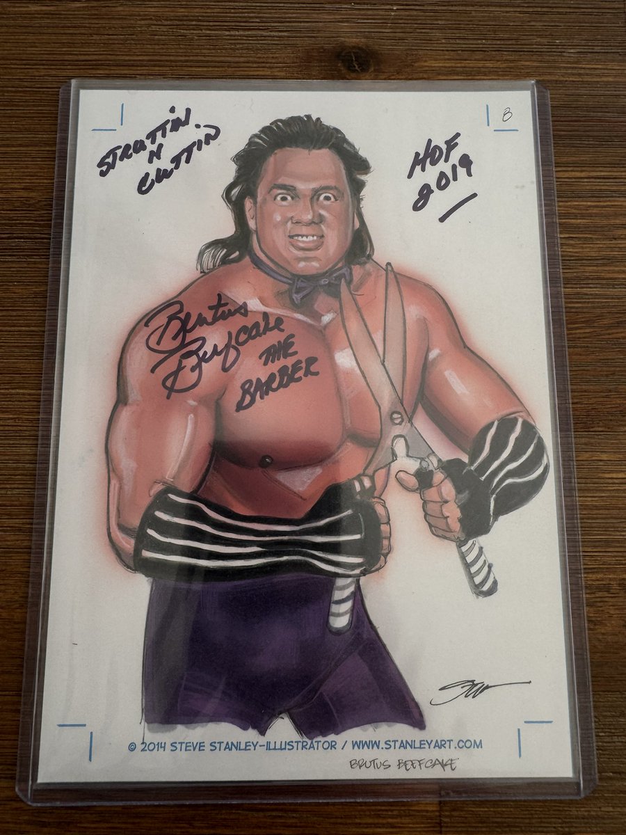 Bandino (@bandino11) on Twitter photo New to the collection! Leaf original art of Brutus Beefcake for their wrestling set. Triple inscription with auto! #wrestlingcardwednesday <a href="/Leaf_Cards/">Leaf Trading Cards</a> New to the collection! Leaf original art of Brutus Beefcake for their wrestling set. Triple inscription with auto! #wrestlingcardwednesday <a href="/Leaf_Cards/">Leaf Trading Cards</a>