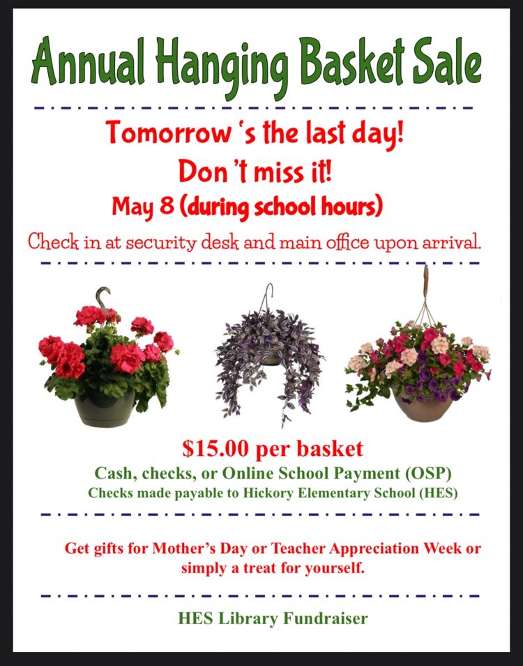 🌸There are plenty of hanging baskets remaining from our annual plant sale.  Stop by tomorrow! 🌸